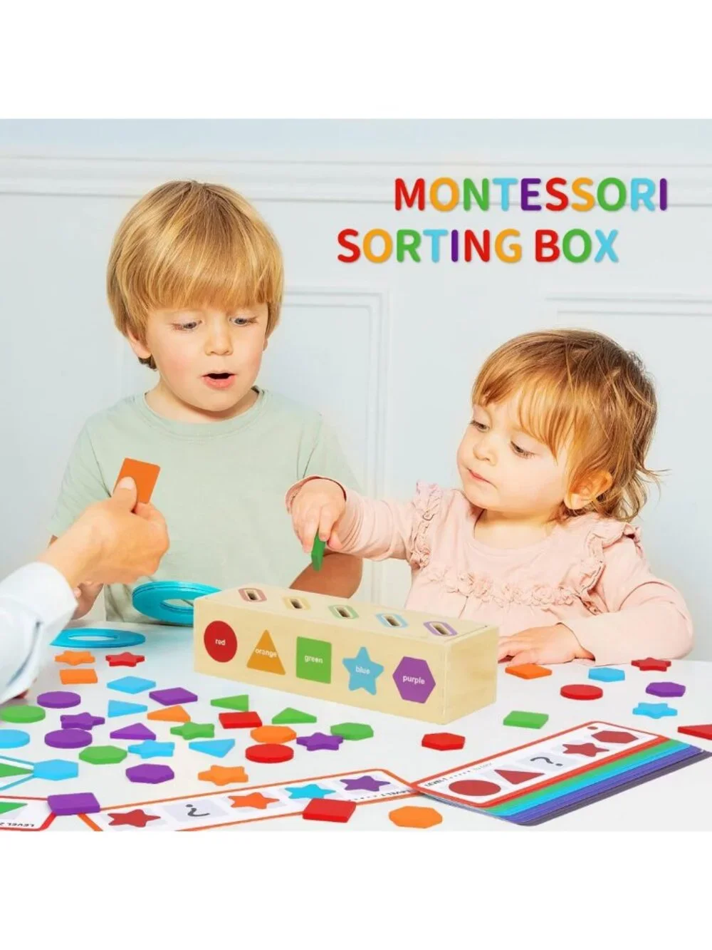 Montessori Wooden Color & Shape Sorting Toys for 1-3 Year Olds | Educational